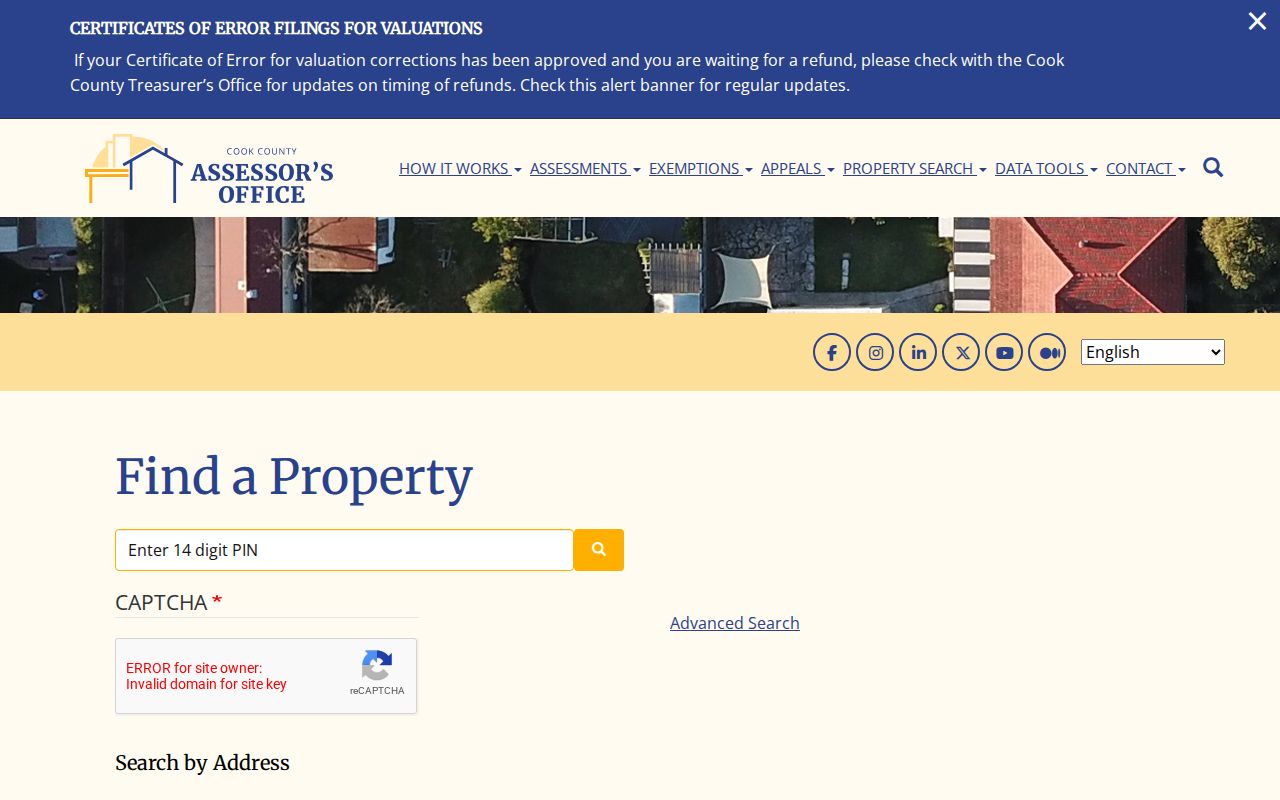 Cook County Assessor address search for South Holland