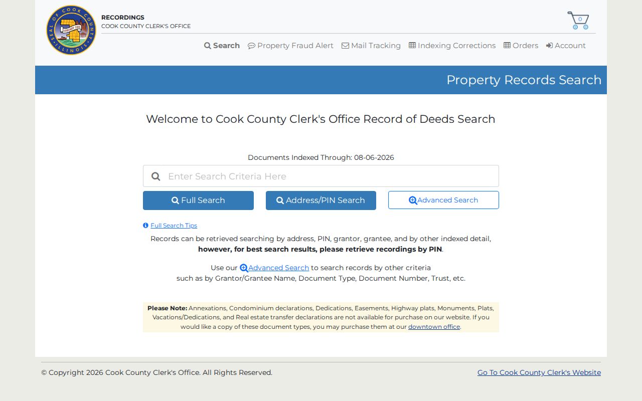 Cook County recording index for South Holland deeds