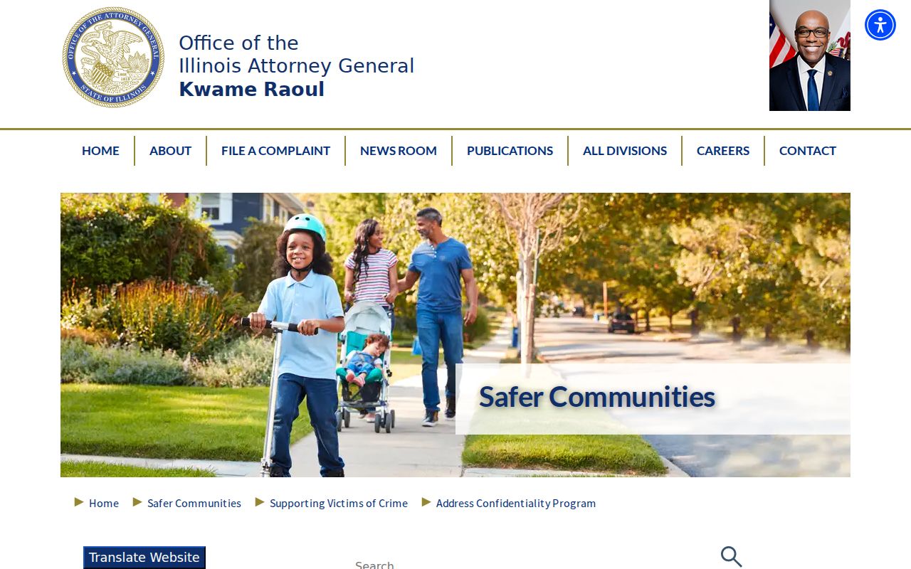 Illinois Address Confidentiality Program safety and address protection page