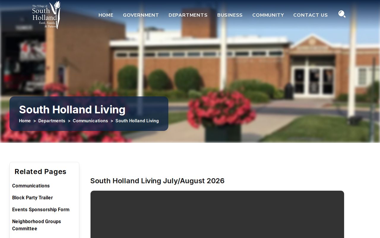 South Holland Living page describing distribution to postal customers in ZIP code 60473